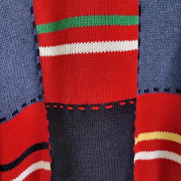 Vintage Crazy Horse by Liz Claiborne Patchwork Knit Sweater – L-XL - Picture 7 of 8